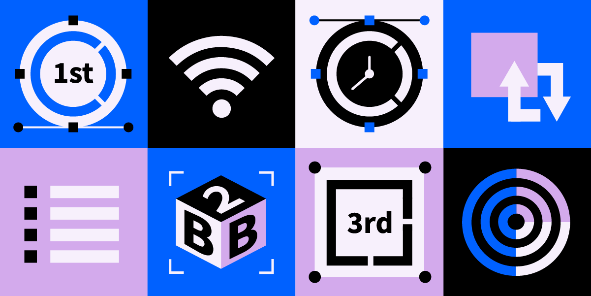 graphic that shows icons related to B2B marketing