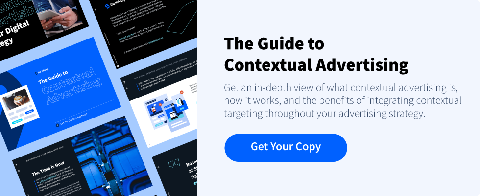 graphic with texts that reads "The Guide to Contextual Advertising", with a prompt to download your copy.