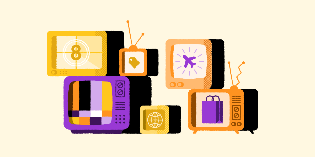 graphic showing different types of televisions to illustrate connected tv