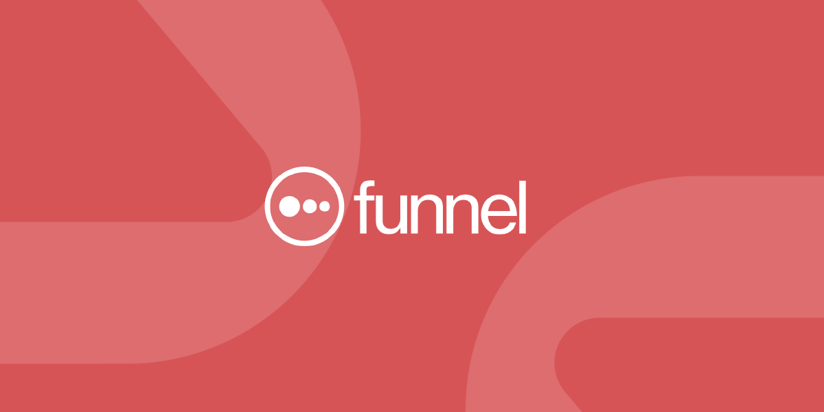 Orange background with the logo for company Funnel overlayed on top
