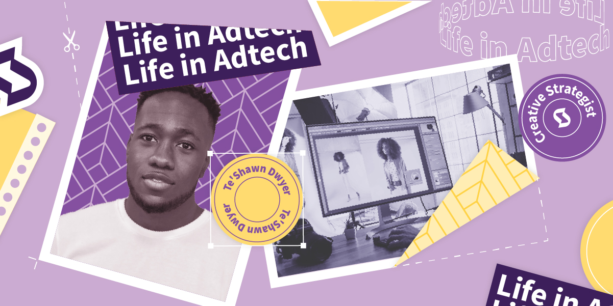 collage style graphic showing a man with text "life in adtech"