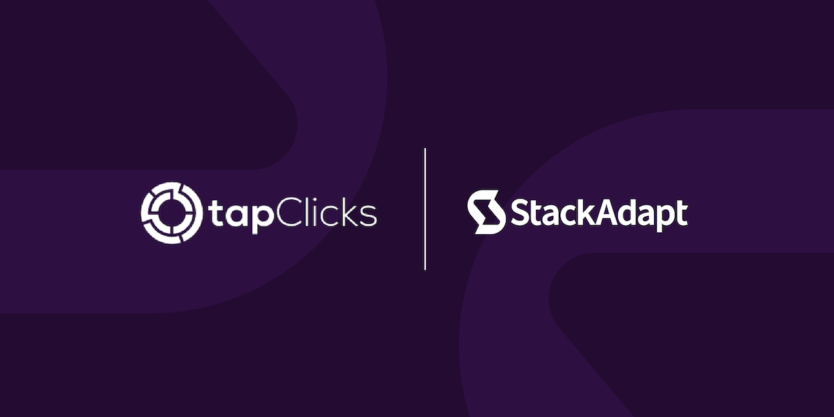 graphic of the StackAdapt and Tapclicks logo
