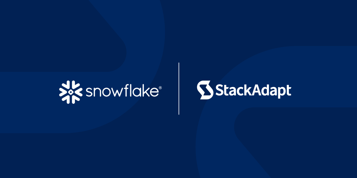 blue background with logos for StackAdapt and Snowflake overlayed