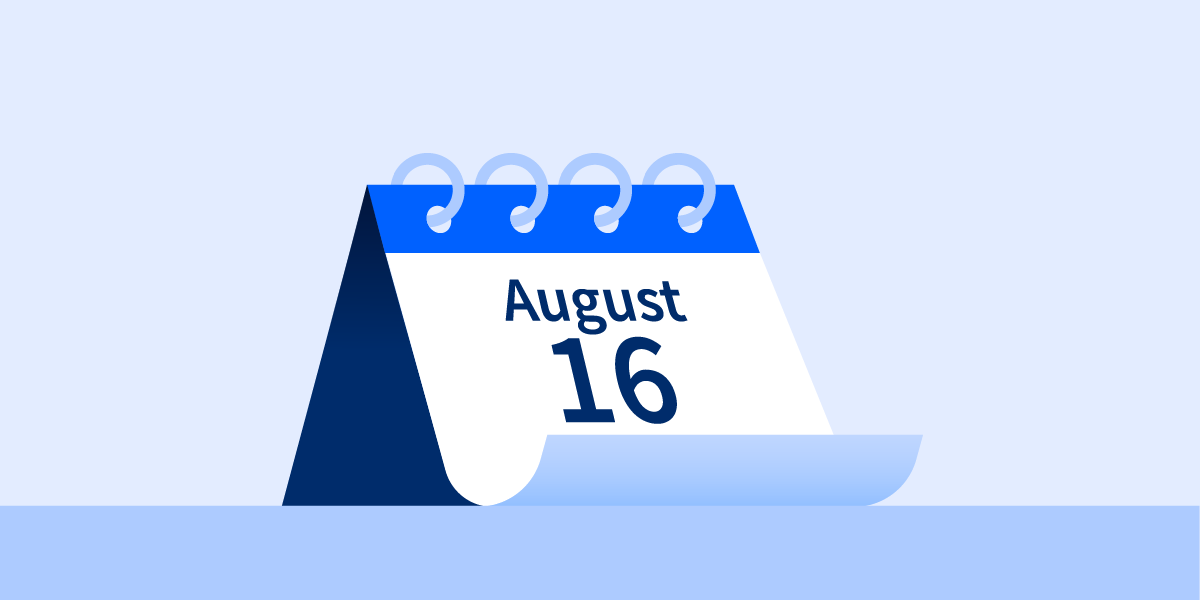 animated gif showing a calendar flipping through dates in august